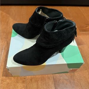 New Suede Ankle Bootie in Black